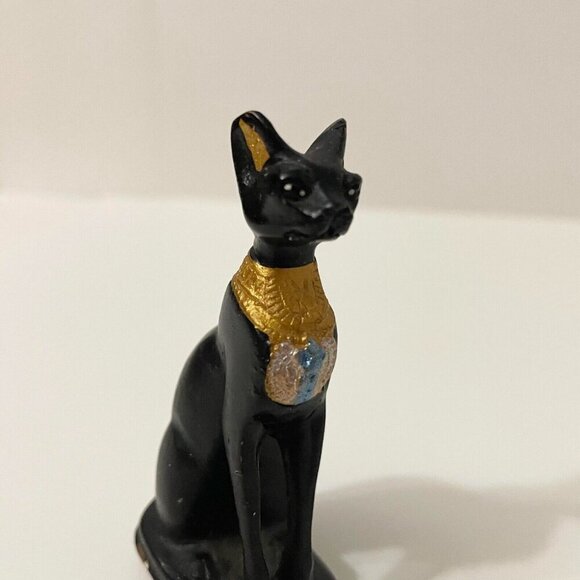 Mini Egyptian Cat Goddess 3 Inch Miniature Resin Statue Figurine - Picture 14 of 16